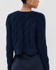 Sablyn Sablyn Jolie Cropped Cashmere Cable Cardigan Midnight Navy XS - 3