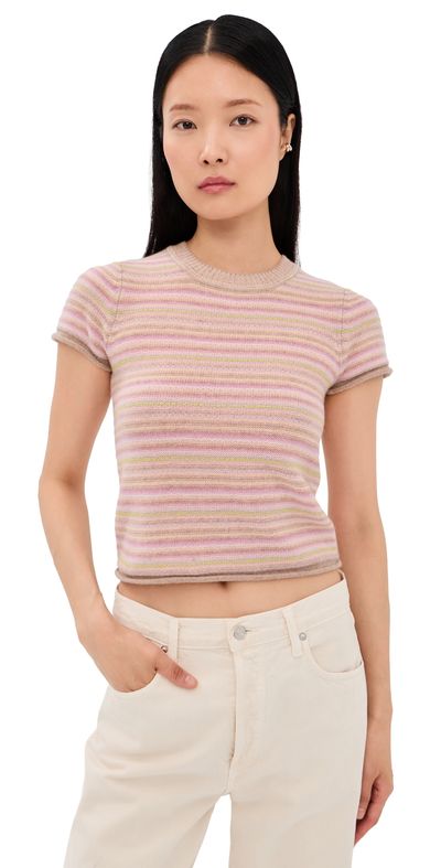 Sablyn Sablyn Jude Cashmere Tee Dune Heather