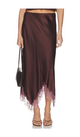 SABLYN SABLYN Keri Paneled Bias Skirt With Lace