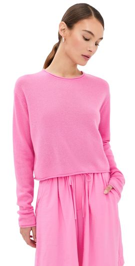 Sablyn Sablyn Lance Cashmere Cropped Pullover Dahlia Pink