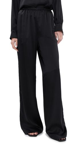 Sablyn Sablyn Lexi Low Relaxed Silk Pull On Pants Black