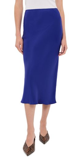 Sablyn Sablyn Miranda B Scallop Trim Bias Cut Skirt Cobalt Blue