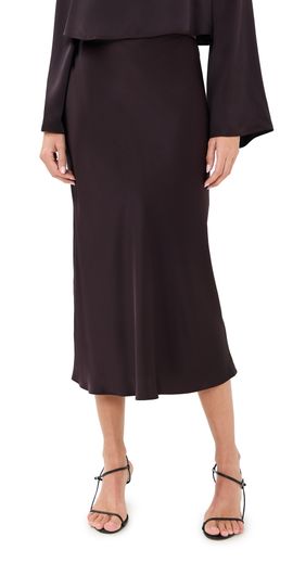 Sablyn Sablyn Miranda Scallop Trim Silk Skirt Oak Tree