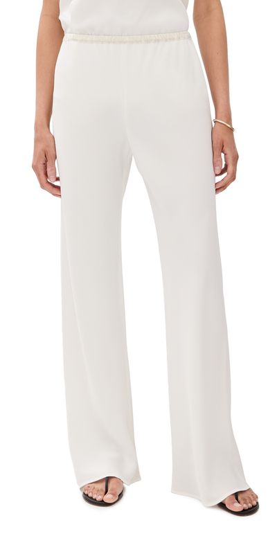 Sablyn Sablyn Naomi Bias Cut Pull On Silk Pants White