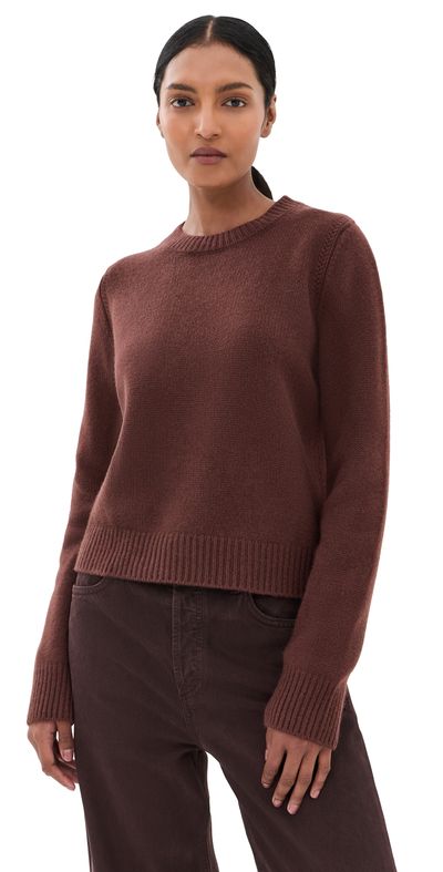 Sablyn Sablyn Noa Shrunken Cashmere Crew Sweater Cinnabar