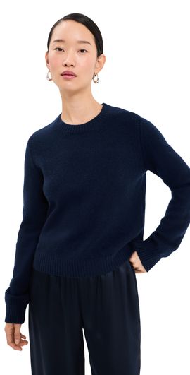 Sablyn Sablyn Noa Shrunken Cashmere Crew Sweater Midnight Navy