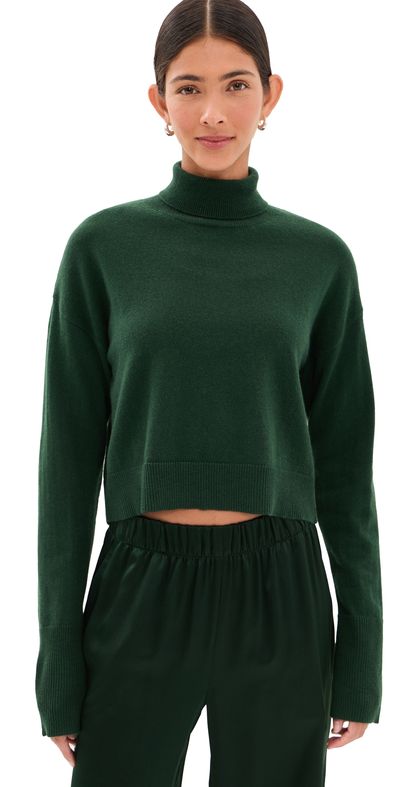 Sablyn Sablyn Sable Turtleneck Cashmere Sweater Hunter Green