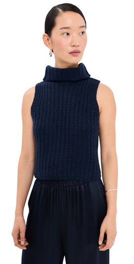 Sablyn Sablyn Saige Cashmere Cropped Pullover Midnight Navy