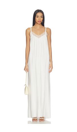 SABLYN SABLYN Sigrid Relaxed V-neck Dress With Lace