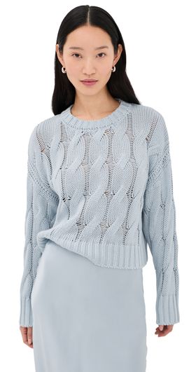 Sablyn Sablyn Tristan D Crewneck Cable Pullover Whisper