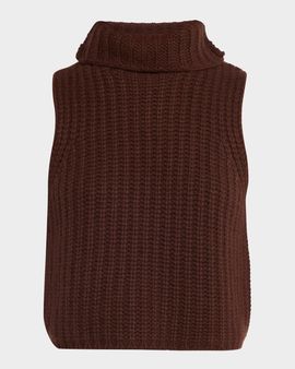 Sablyn Saige Cropped Cashmere Turtleneck Sweater Vest