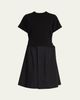 SACAI Cotton Poplin x Knit Shirtdress - 1