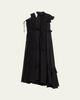 SACAI Mixed-Media Tiered Cap-Sleeve Maxi Dress - 1