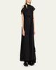 SACAI Mixed-Media Tiered Cap-Sleeve Maxi Dress - 4