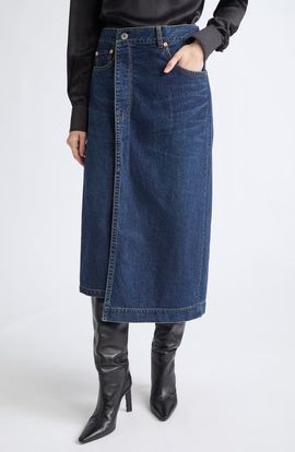 Sacai Sacai Asymmetric Denim Skirt