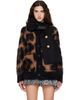 sacai sacai Beige Leopard Mohair Knit Cardigan - 1