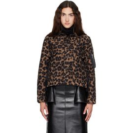 sacai sacai Beige Leopard x Nylon Twill Jacket