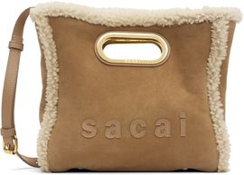 sacai sacai Beige Shearling Small Shopper Bag