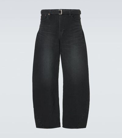 Sacai Sacai Belted barrel-leg jeans