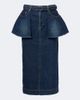 Sacai Sacai Belted peplum denim midi skirt - 1