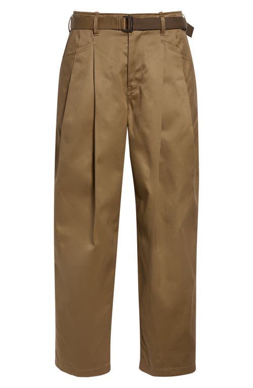 Sacai Sacai Belted Pleat Front Cotton Chinos