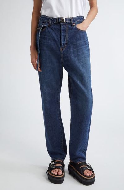 Sacai Sacai Belted Straight Leg Jeans