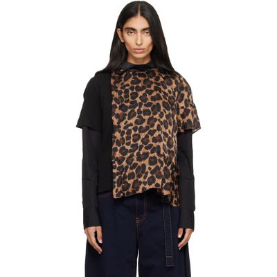 sacai sacai Black & Beige Leopard Jersey T-Shirt