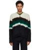 sacai sacai Black & Off-White Chusen-Dyed Knit Cardigan - 1