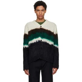 sacai sacai Black & Off-White Chusen-Dyed Knit Cardigan