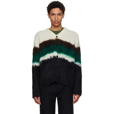 sacai sacai Black & Off-White Chusen-Dyed Knit Cardigan