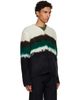 sacai sacai Black & Off-White Chusen-Dyed Knit Cardigan - 2
