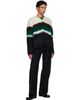 sacai sacai Black & Off-White Chusen-Dyed Knit Cardigan - 4
