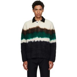 sacai sacai Black & Off-White Chusen-Dyed Knit Polo
