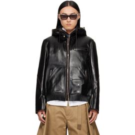 sacai sacai Black Blouson Leather Jacket