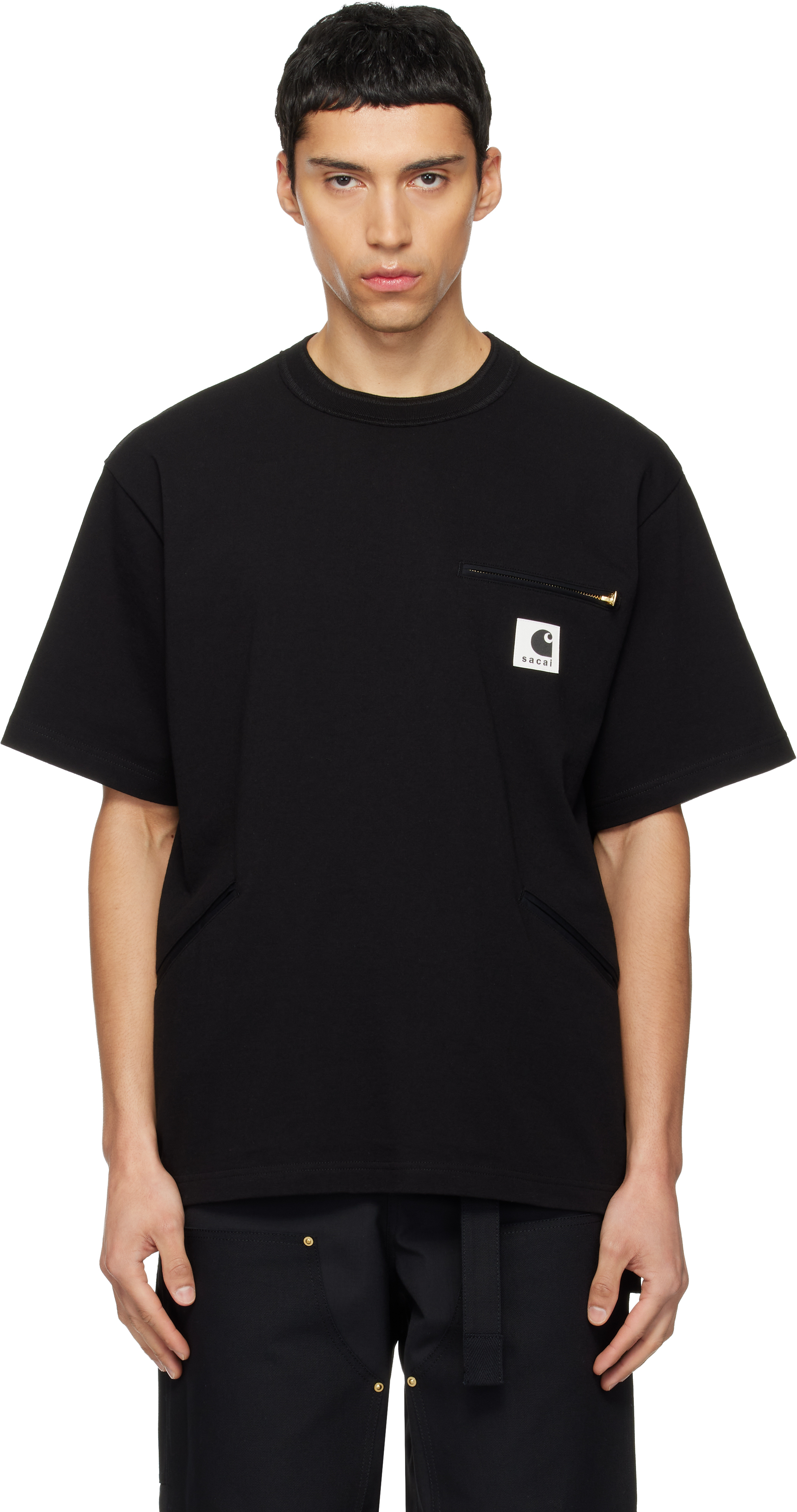 sacai - Black Carhartt WIP Edition Cotton Jersey T-shirt