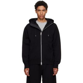 sacai sacai Black Cotton Jersey Hoodie