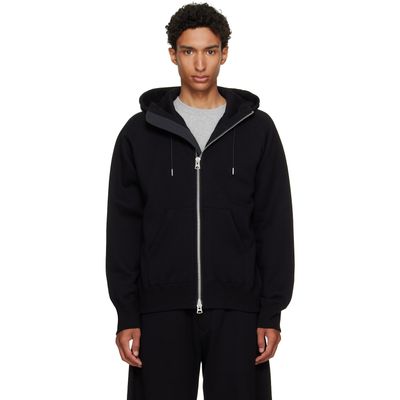 sacai sacai Black Cotton Jersey Hoodie