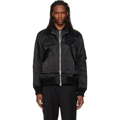 sacai sacai Black Cotton Nylon Twill Bomber Jacket