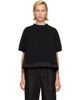 sacai sacai Black Cotton Weather & Cotton Cashmere Knit Sweater - 1