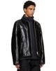 sacai sacai Black Down Leather Blouson Jacket - 2