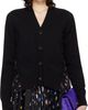 sacai sacai Black Floral Print Cotton Knit Cardigan - 1