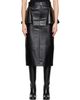 sacai sacai Black Leather Midi Skirt - 1