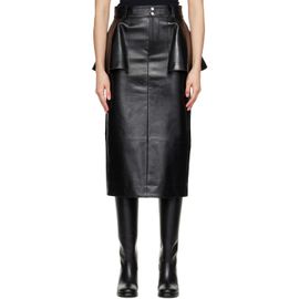 sacai sacai Black Leather Midi Skirt