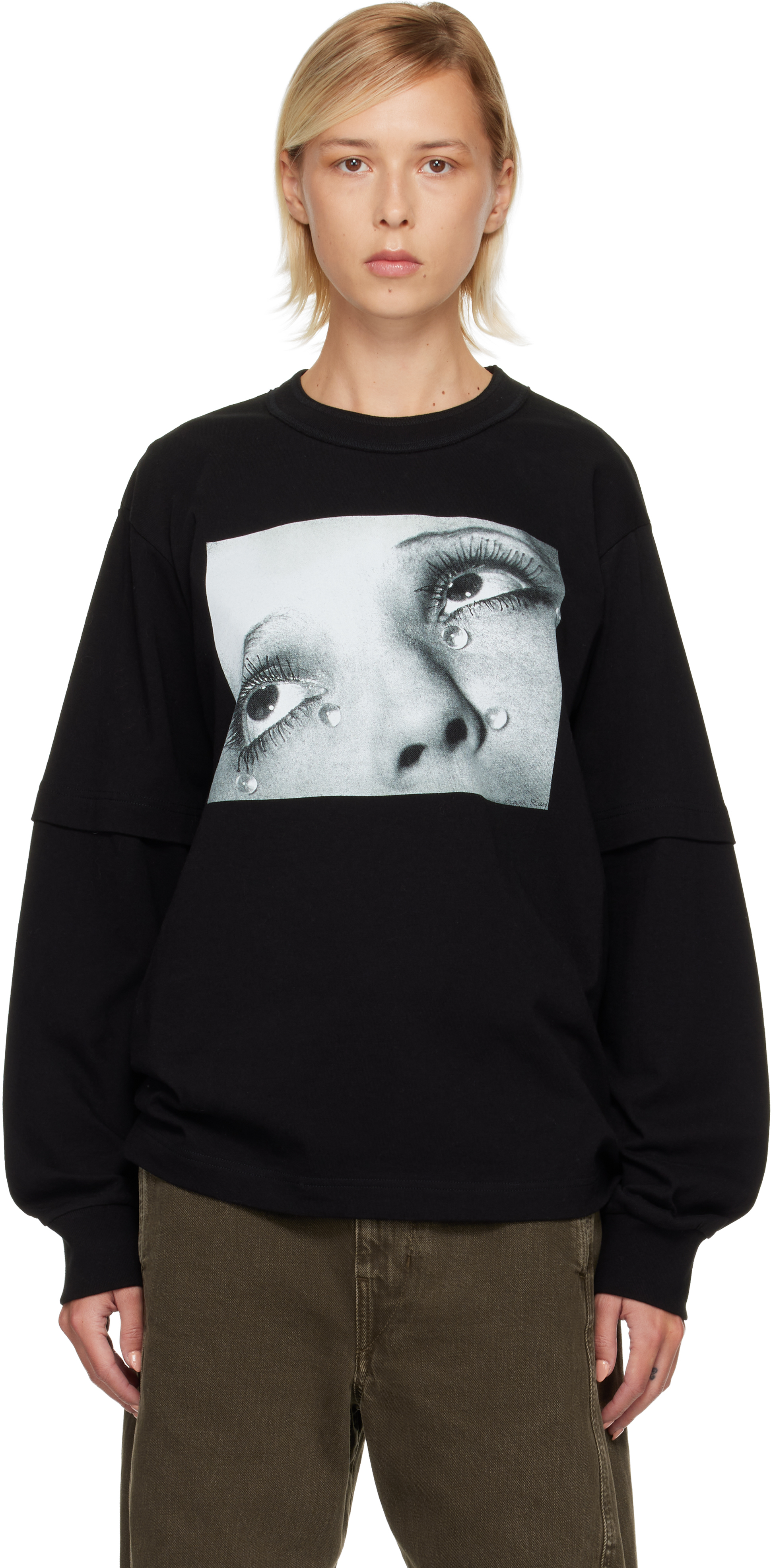 サイズ3 sacai × Man Ray Print Tシャツ ブラック SACAI Tops