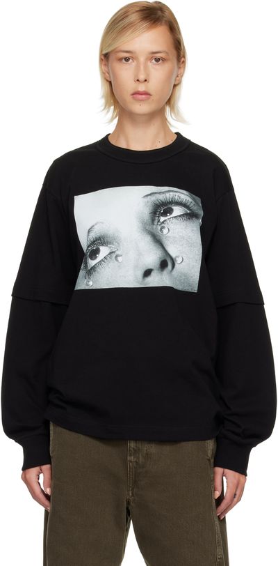 sacai - Black Man Ray Print L/S T-shirt