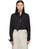 sacai sacai Black Satin Tie Poplin Shirt - 1