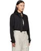 sacai sacai Black Satin Tie Poplin Shirt - 2
