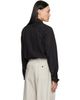 sacai sacai Black Satin Tie Poplin Shirt - 3