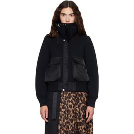 sacai sacai Black Sponge Sweat Blouson Jacket