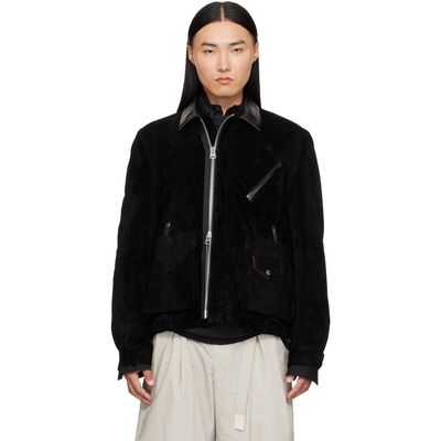 sacai sacai Black Suede Blouson Jacket
